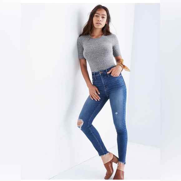 Tall Curvy High-Rise Skinny Jeans: Drop Step-Hem Edition - Picture 1 of 6